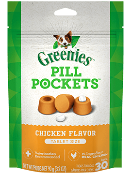 Greenies Pill Pockets Dog Tablet Chicken 30-ct, 3.2-oz bag