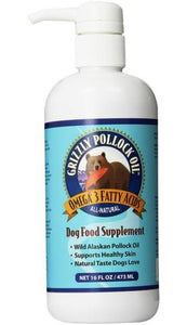Grizzly Pollock Oil For Dogs, 8 or 16-oz Bottle