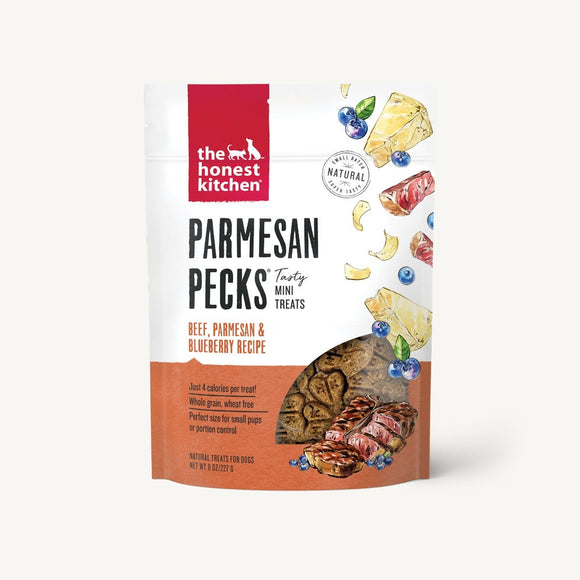 The Honest Kitchen Parmesan Pecks Beef & Blueberry Recipe Dog Cookie, 8-oz bag