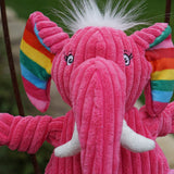 HuggleHounds Rainbow Elephant Knottie, Small and Large