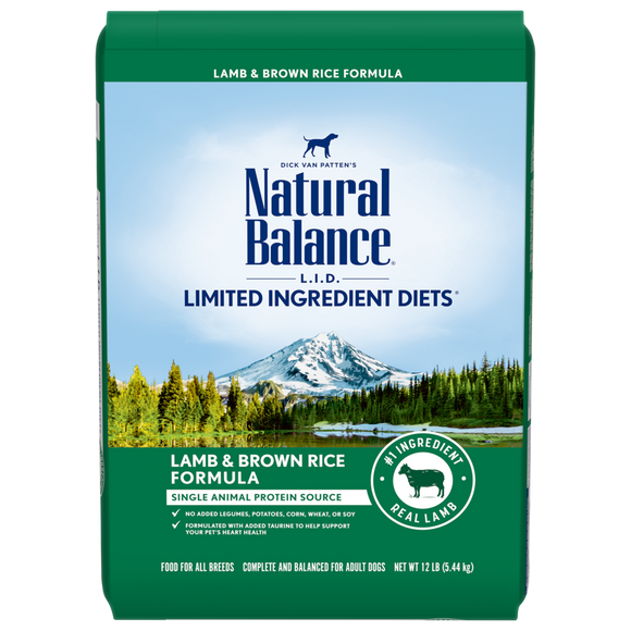 Natural Balance L.I.D. Limited Ingredient Diet Lamb & Rice Formula Dry Dog Food, 12 or 24-lb bag
