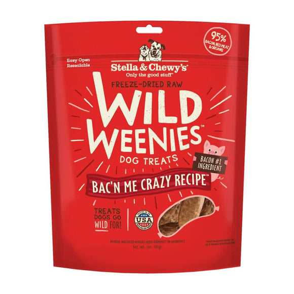 Stella & Chewy's Wild Weenies Dog Treats, Bac'n Me Crazy Recipe, 3.25-oz bag