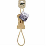 Tall Tails Natural Leather Bone Tug Dog Toy, 12 or 16-in