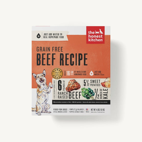 The Honest Kitchen Grain Free Beef Recipe Dehydrated Dog Food, 4-lb box