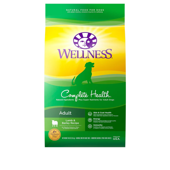 Wellness Complete Health Adult Lamb & Barley Recipe Dry Dog Food, 26-lb bag