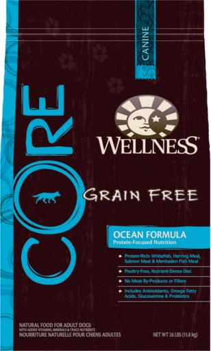 Wellness CORE Grain-Free Ocean Whitefish, Herring & Salmon Recipe Dry Dog Food, 26-lb bag