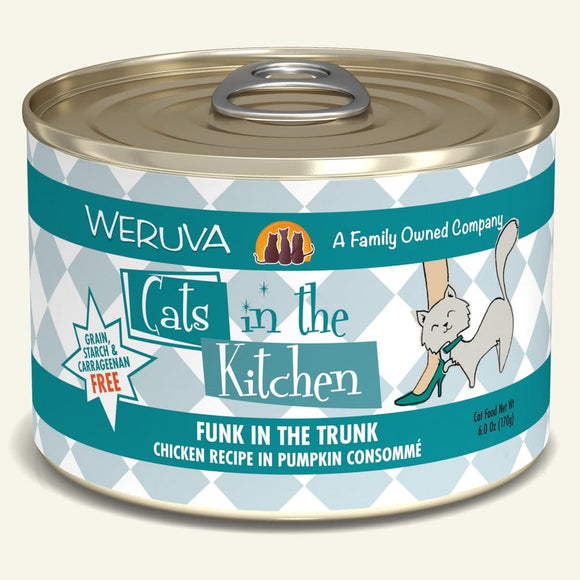 Weruva Cats in the Kitchen Funk in the Trunk Chicken in Pumpkin Grain-Free Wet Cat Food, 6-oz can