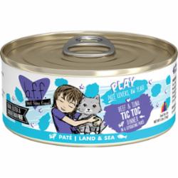 BFF PLAY Pate Tic Toc Beef & Tuna Dinner in Puree Grain-Free Wet Cat Food, 5.5-oz can