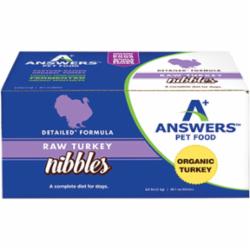 Answers Detailed Raw Turkey Nibbles, Frozen Dog Food, 2.2-lb carton