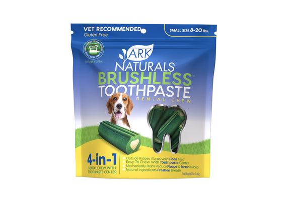 Ark Naturals Breath-Less Brushless Toothpaste Small Dog Chews, 12-oz bag