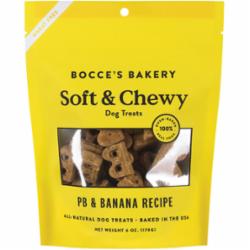 Bocce's Bakery Peanut Butter and Banana Soft & Chewy Treats, 6-oz bag