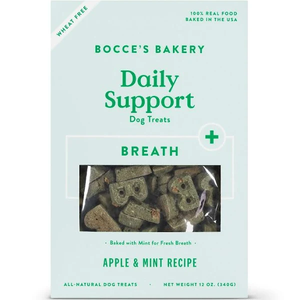Bocce’s Bakery Daily Support Breath Apple & Mint Dog Treat, 12-oz box