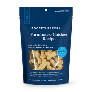 Bocce's Bakery Small Batch Farmhouse Chicken Recipe Biscuit Dog Treats, 8-oz