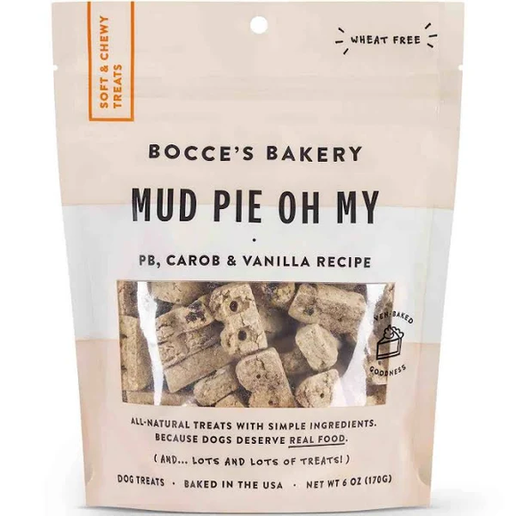 Bocce's Bakery Mud Pie Oh My Soft & Chewy Treats, 6-oz bag