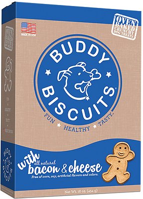 Buddy Biscuits with Bacon & Cheese Oven Baked Dog Treats, 16-oz box