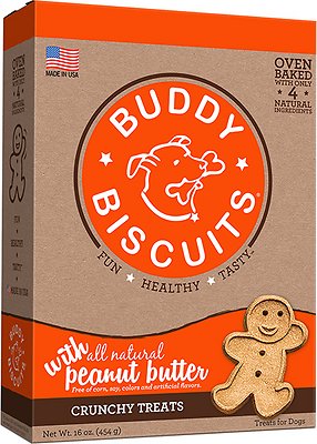 Buddy Biscuits with Peanut Butter Oven Baked Dog Treats, 16-oz box