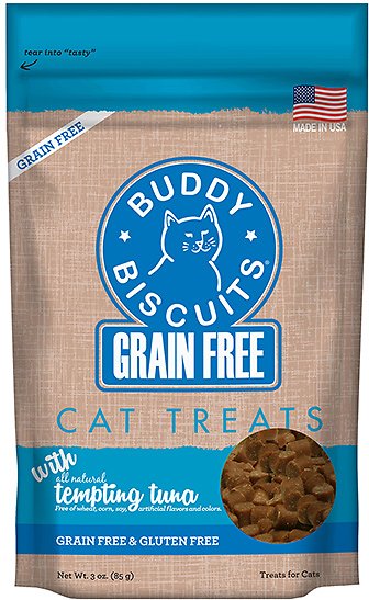 Buddy Biscuits Grain-Free with Tempting Tuna Cat Treats, 3-oz bag