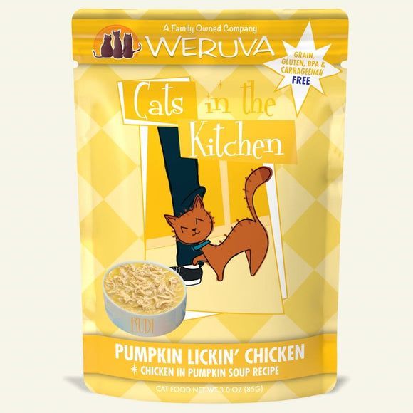 Weruva Cats in the Kitchen Pumpkin Lickin' Chicken Recipe Grain-Free Cat Food, 3-oz pouch, case of 12