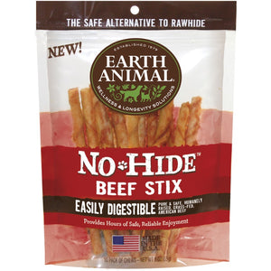Earth Animal No-Hide Beef Stix Chew Dog Treat, 10-pk