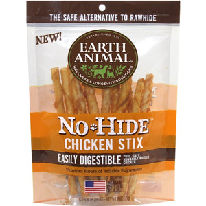 Earth Animal No-Hide Chicken Stix Chew Dog Treat, 10-pk