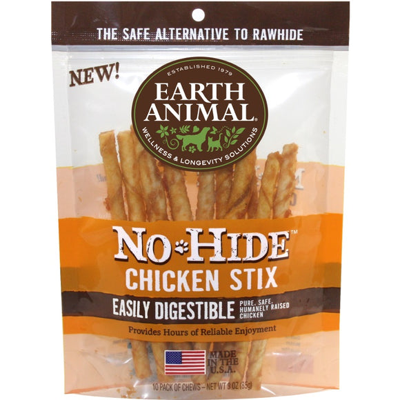Earth Animal No-Hide Chicken Stix Chew Dog Treat, 10-pk