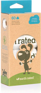Earth Rated Poop Bags Unscented Vegetable-Based Bags Refill Pack, 60 count