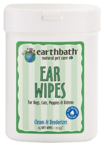 Earthbath Ear Wipes for Dogs & Cats , 25-count