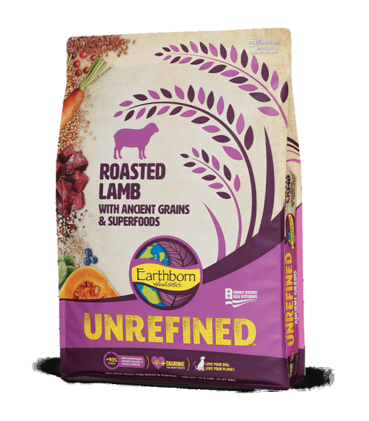 Earthborn Unrefined Dry Dog Food with Ancient Grains & Superfoods, Roasted Lamb