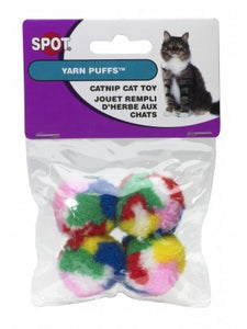 Ethical Kitty Yarn Puffs Catnip Cat Toy, 4 pack