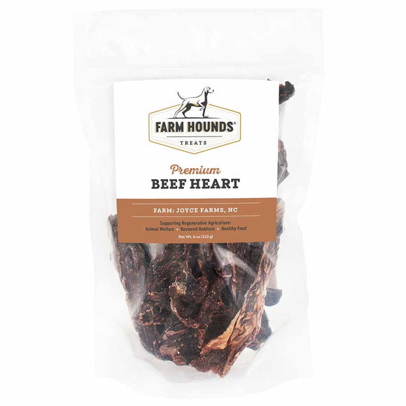 Farm Hounds Beef Hearts, 4-oz bag