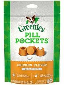 Greenies Pill Pockets Dog Tablet Chicken 30-ct, 3.2-oz bag