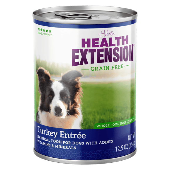 Health Extension Grain-Free Turkey Entree Canned Dog Food, 12.5-oz can