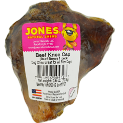 Jones Natural Chews Beef Knee Cap Dog Treat, 3-in