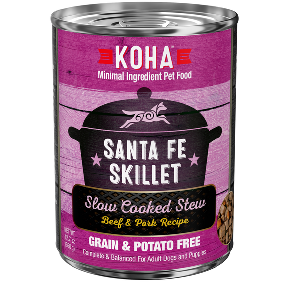 Koha Santa Fe Skillet Slow Cooked Stew Beef & Pork Recipe for Dogs, 12.7-oz cans