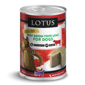 Lotus Grain-Free Beef Green Tripe Loaf Canned Dog Food, 12.5-oz cans