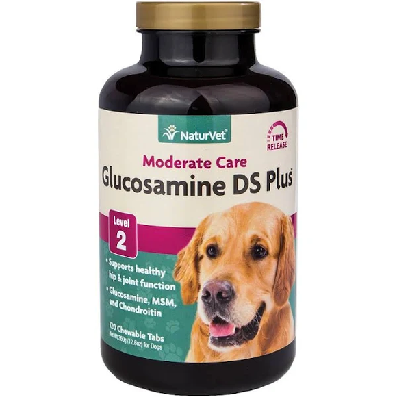NaturVet Glucosamine DS with MSM Tablets, Level 2, 120-count