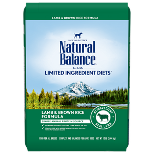 Natural Balance L.I.D. Limited Ingredient Diet Lamb & Rice Formula Dry Dog Food, 12 or 24-lb bag