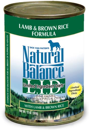Natural Balance LID Lamb & Brown Rice Formula Canned Dog Food, 13-oz can