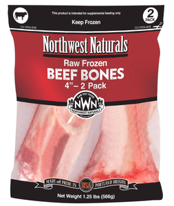 Northwest Naturals Raw Frozen 4" Beef Raw Bone, 2-pack