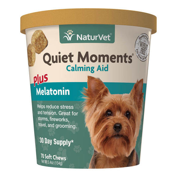NaturVet Quiet Moments Calming Aid Dog Chew, 70-count