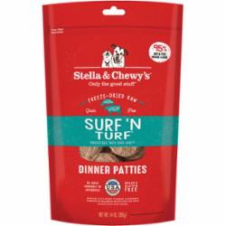 Stella & Chewy's Dog Freeze Dried Raw Food Dinner Patties Surf 'N Turf, 14-oz bag
