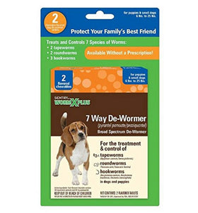Sentry HC WormX Plus 7 Way Chewable De-Wormer for Dogs, 6-count