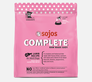 Sojos Complete Freeze-Dried Dog Food, Lamb Recipe, 1.75-lb bag