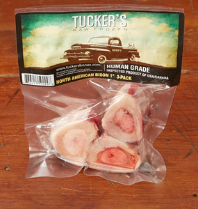 Tucker's Raw Frozen 1" Bison Raw Bone, 3-pack