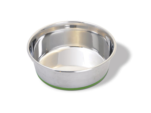 Van Ness Heavyweight Stainless Steel Dish with Non Skid Rubber Bottom