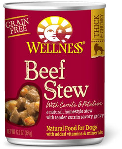 Wellness Beef Stew with Carrots & Potatoes Grain-Free Canned Dog Food, 12.5-oz can