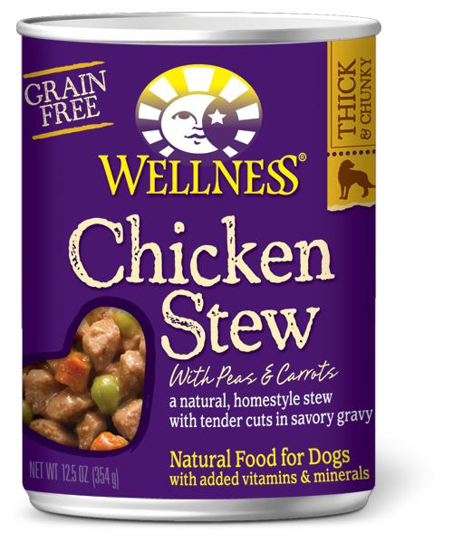 Wellness Chicken Stew with Peas & Carrots Grain-Free Canned Dog Food, 12.5-oz can
