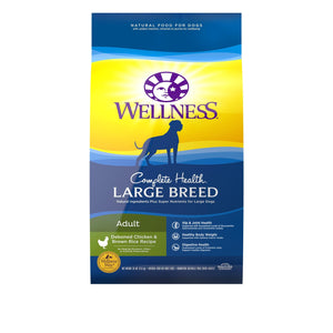 Wellness Large Breed Complete Health Adult Deboned Chicken & Brown Rice Recipe Dry Dog Food, 15 or 30-lb bag