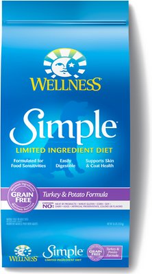 Wellness Simple Limited Ingredient Diet Grain-Free Turkey & Potato Formula Dry Dog Food, 26-lb bag