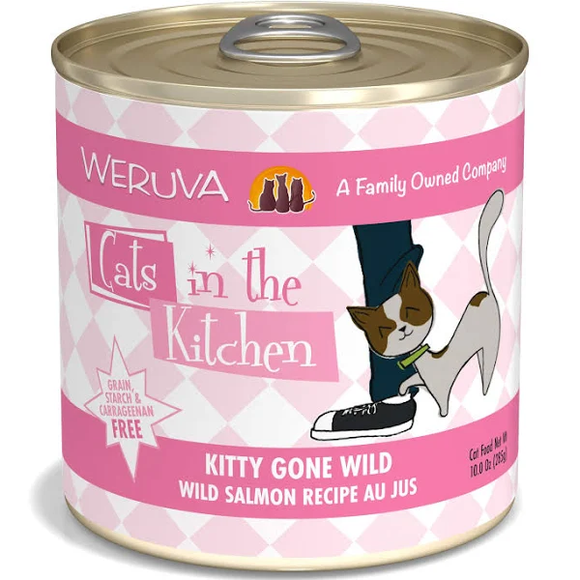 Weruva Cats in the Kitchen Kitty Gone Wild Salmon Au Jus Grain-Free Wet Cat Food, 10-oz can